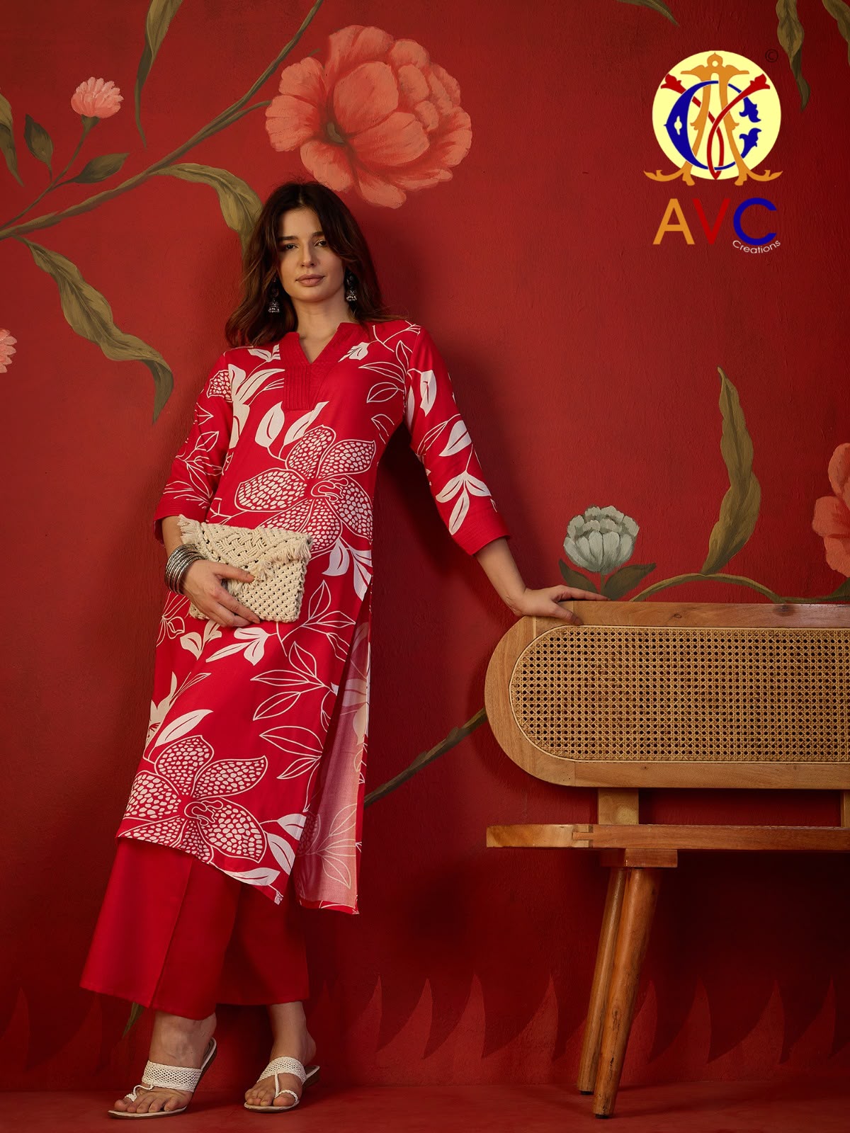 A2 Avc Viscose Rayon Kurti Plazzo Set Supplier Ahmedabad