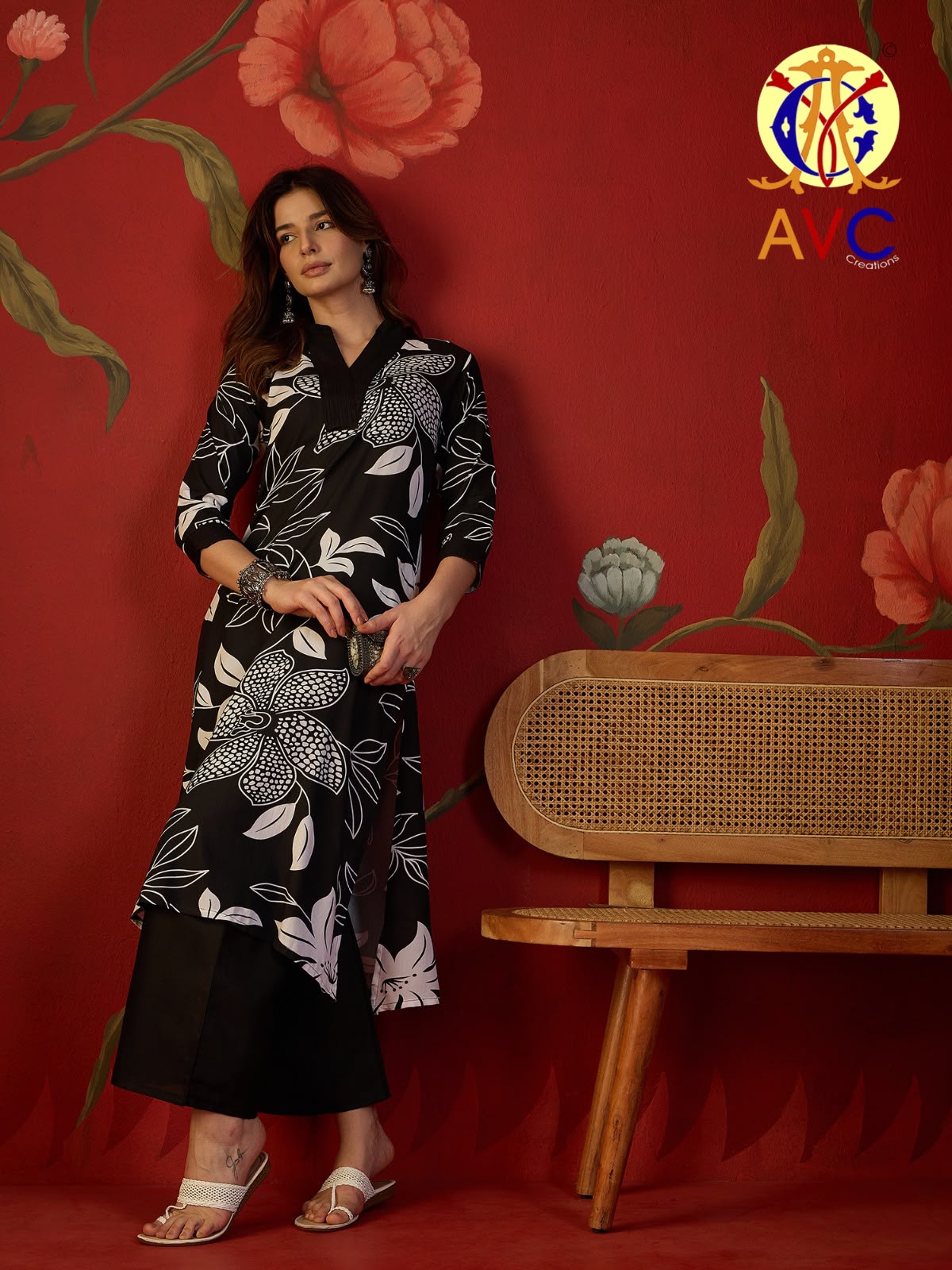 A2 Avc Viscose Rayon Kurti Plazzo Set Supplier Ahmedabad