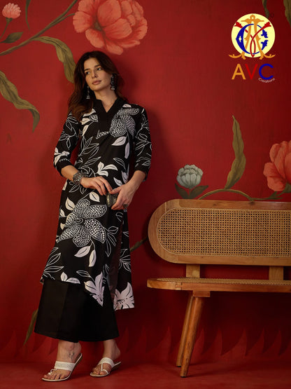 A2 Avc Viscose Rayon Kurti Plazzo Set Supplier Ahmedabad