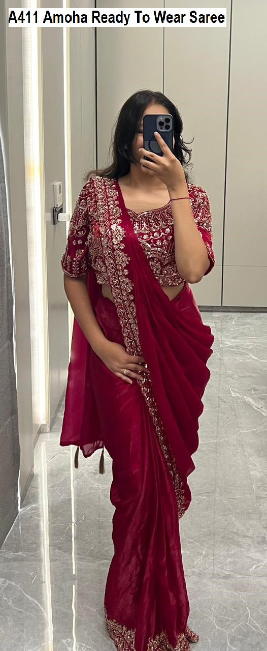 A411 Amoha Fendy Ready To Wear Saree Manufacturer Ahmedabad