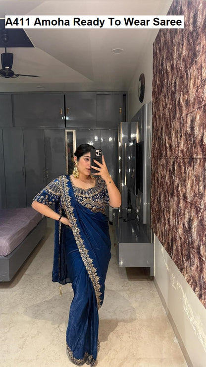 A411 Amoha Fendy Ready To Wear Saree Manufacturer Ahmedabad