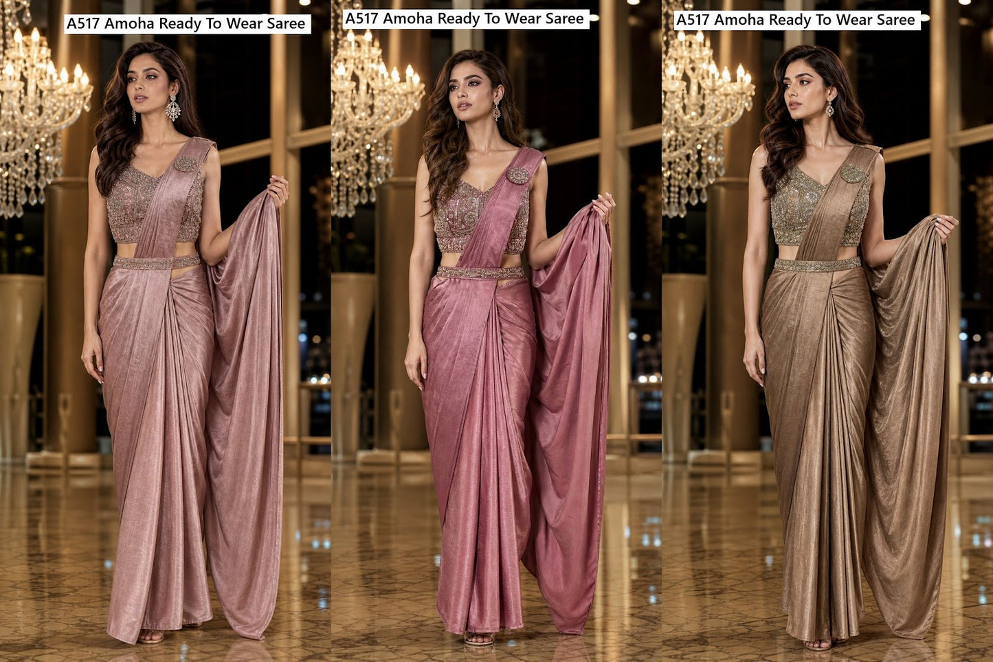 A517 Amoha Imported Ready To Wear Saree Exporter India