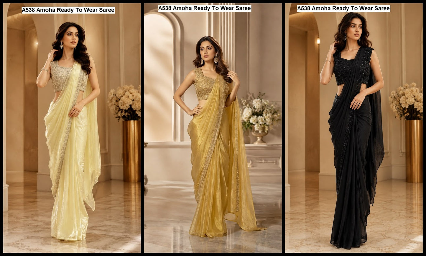 A538 Amoha Ready To Wear Saree Wholesaler Gujarat