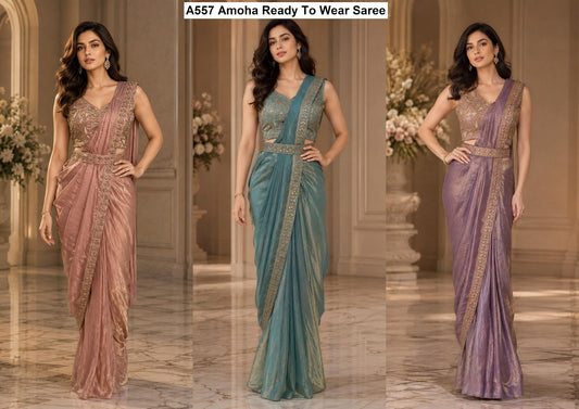 A557 Amoha Fendy Ready To Wear Saree Wholesaler Ahmedabad