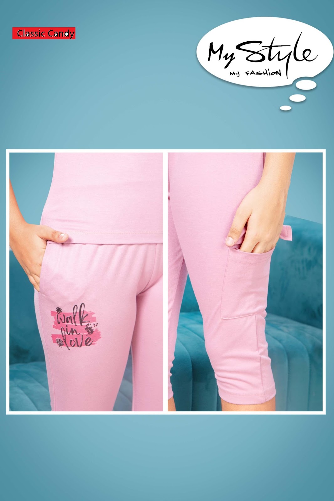A791 Classic Candy Tencil Lycra Girls Capri Night Suits Manufacturer Gujarat