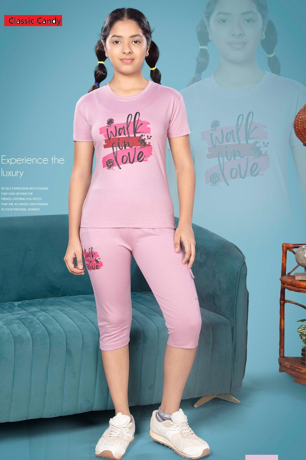 A791 Classic Candy Tencil Lycra Girls Capri Night Suits Manufacturer Gujarat