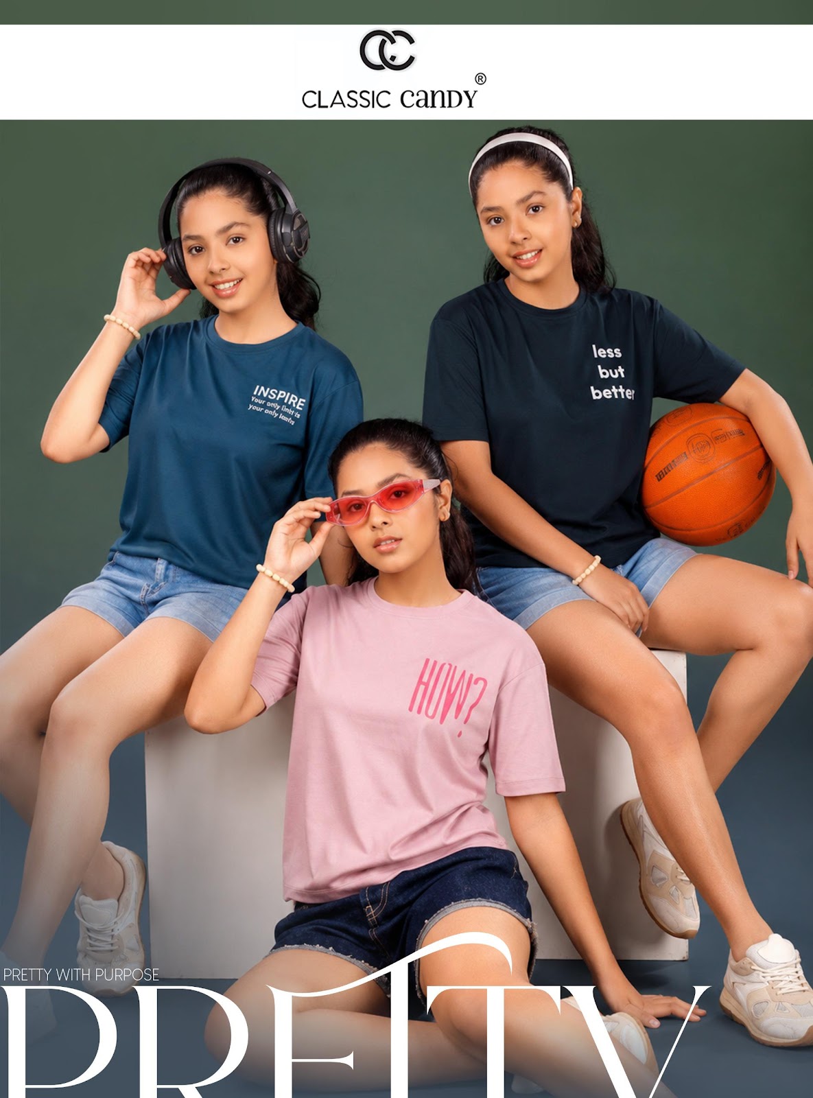 A854 Classic Candy Tencil Lycra Girls Tshirt Exporter Ahmedabad