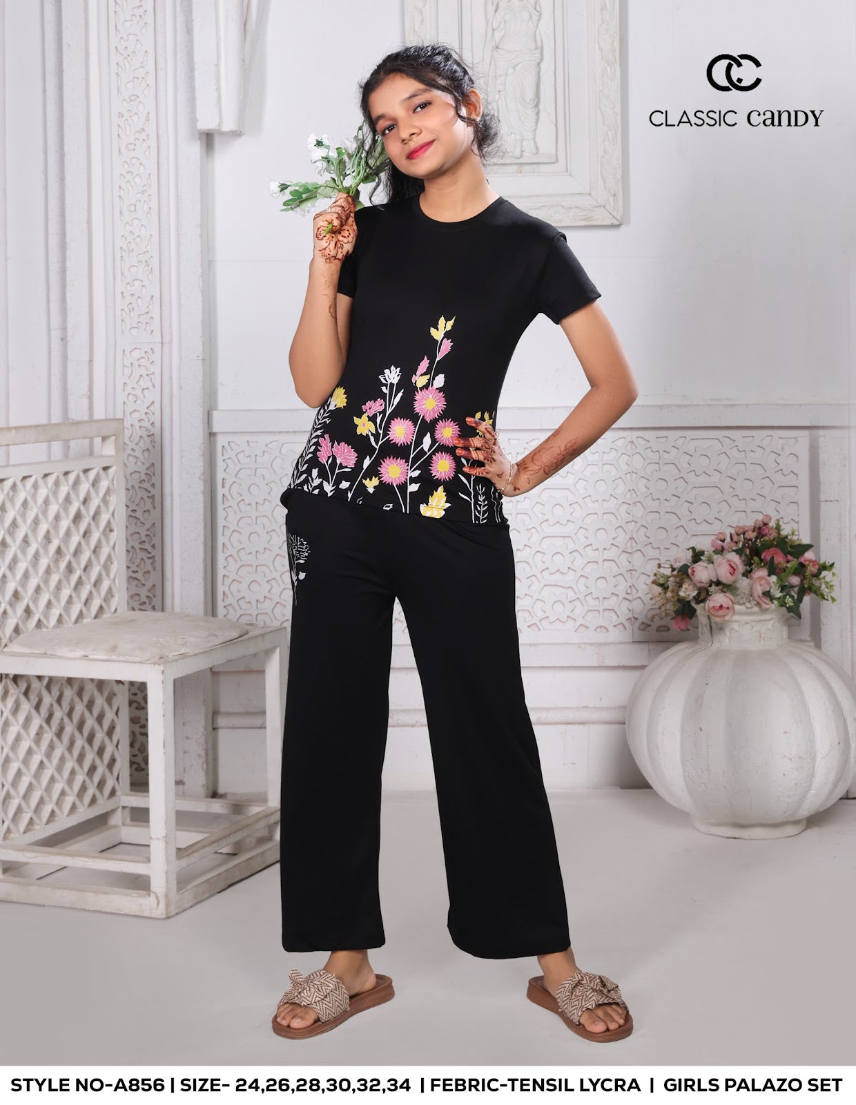 A856 Classic Candy Tencil Lycra Girls Co Ord Set Wholesale