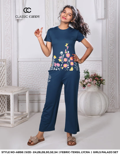 A856 Classic Candy Tencil Lycra Girls Co Ord Set Wholesale