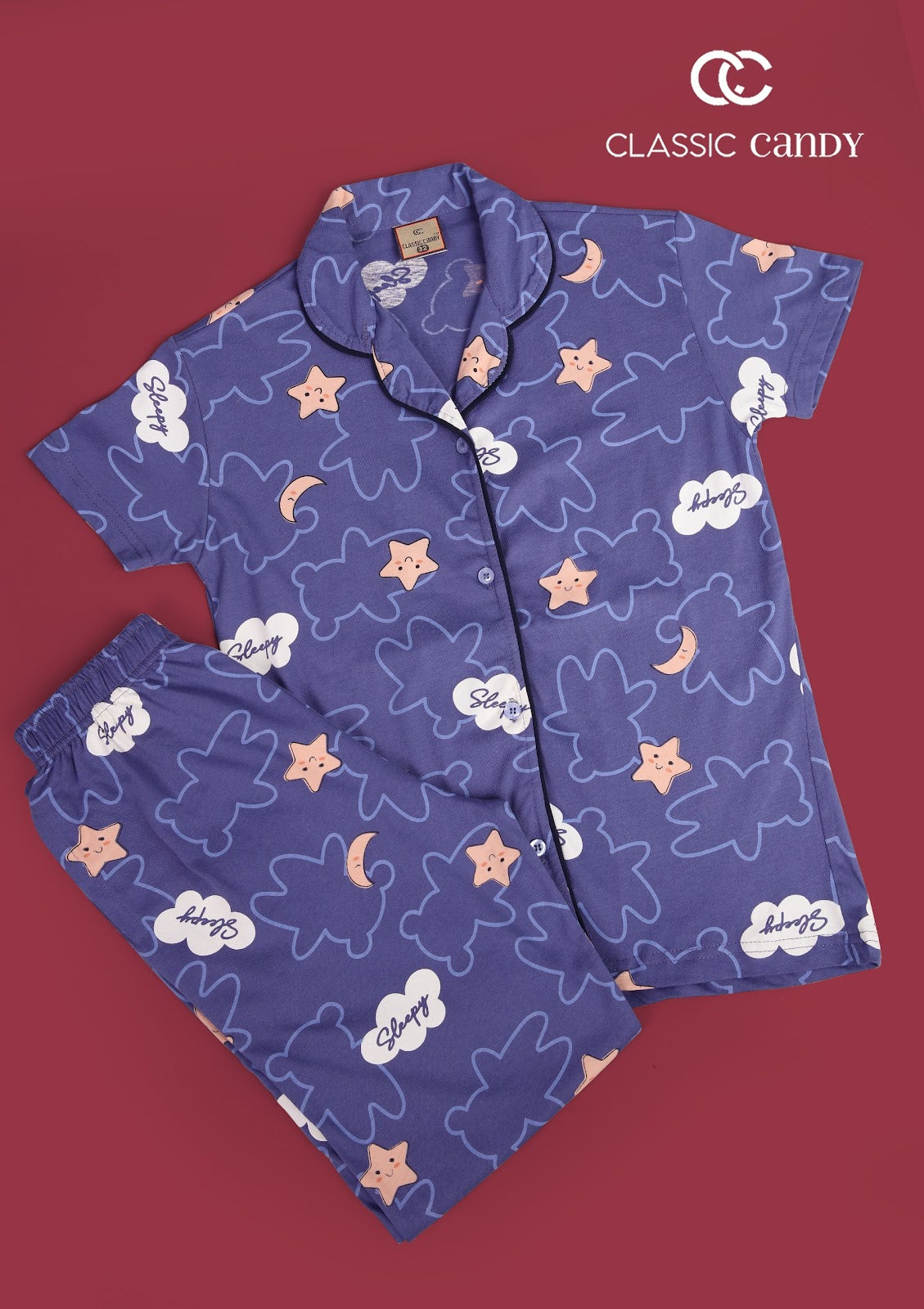 A877 Classic Candy Girls Night Suits Exporter Ahmedabad