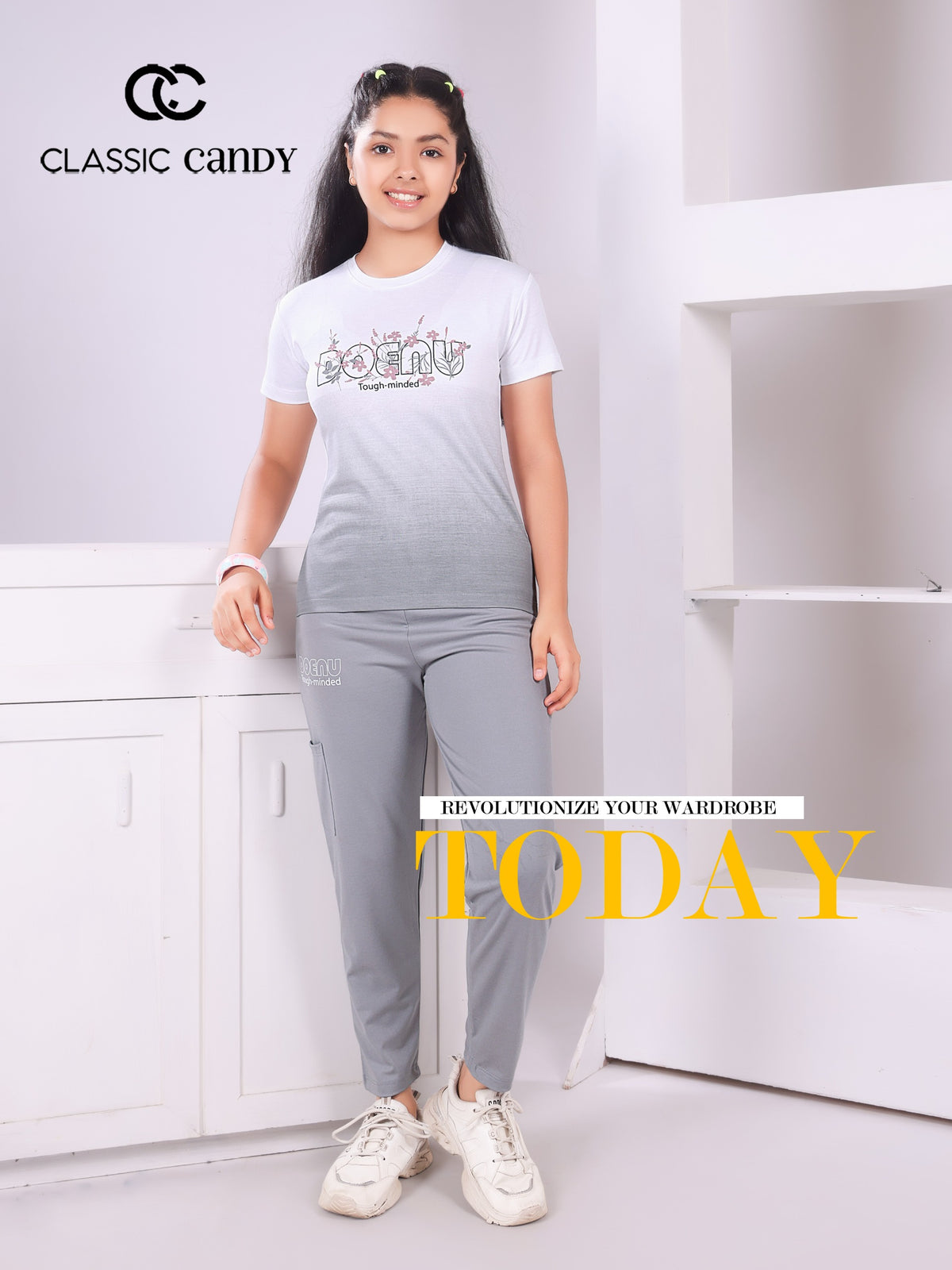 A887 Classic Candy Tencil Lycra Girls Cargo Set Wholesaler