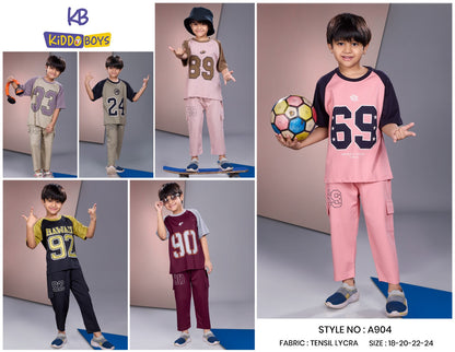 A904 Drop Shoulder Kiddo Tencil Lycra Boys Co Ord Set Manufacturer India