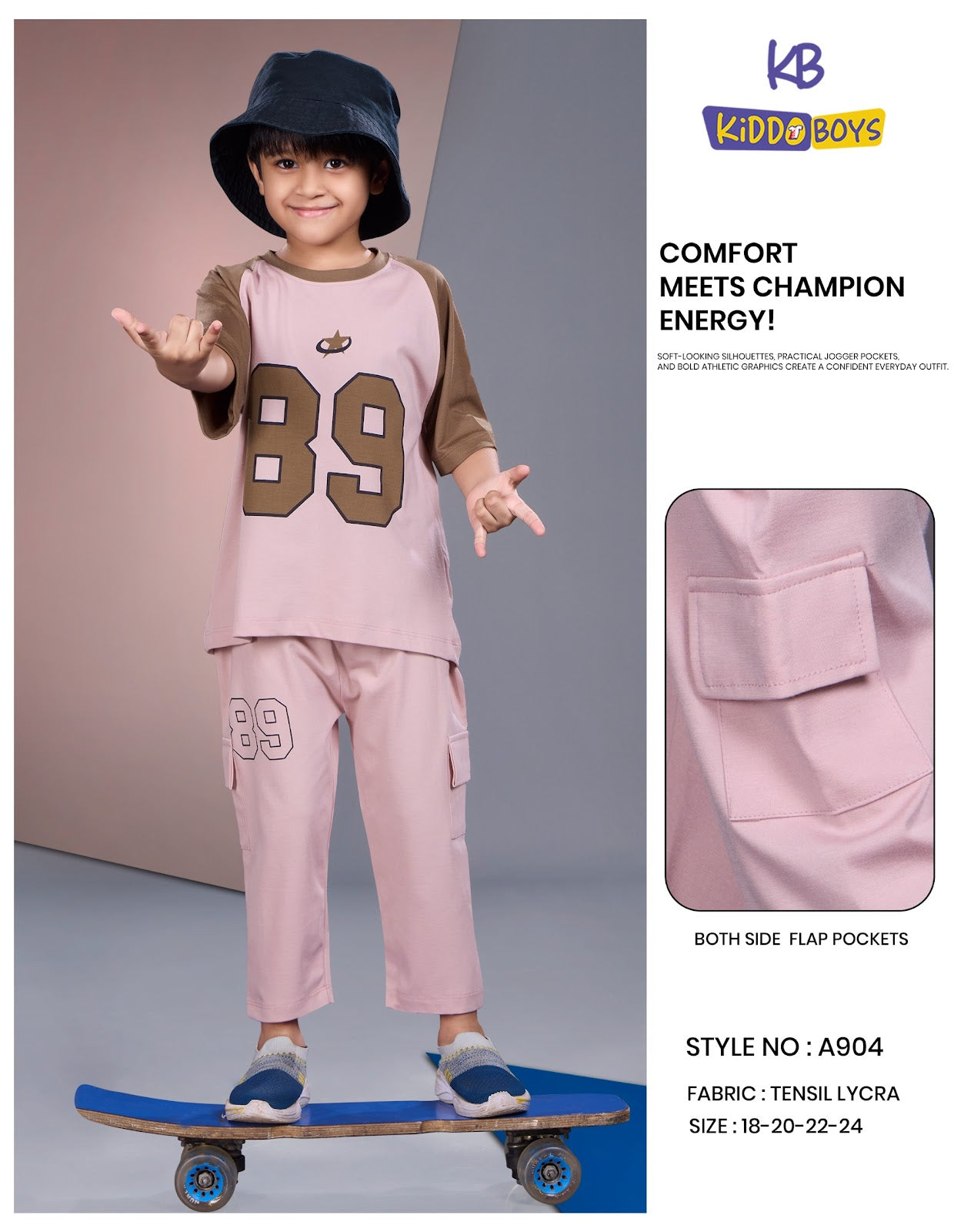 A904 Drop Shoulder Kiddo Tencil Lycra Boys Co Ord Set Manufacturer India