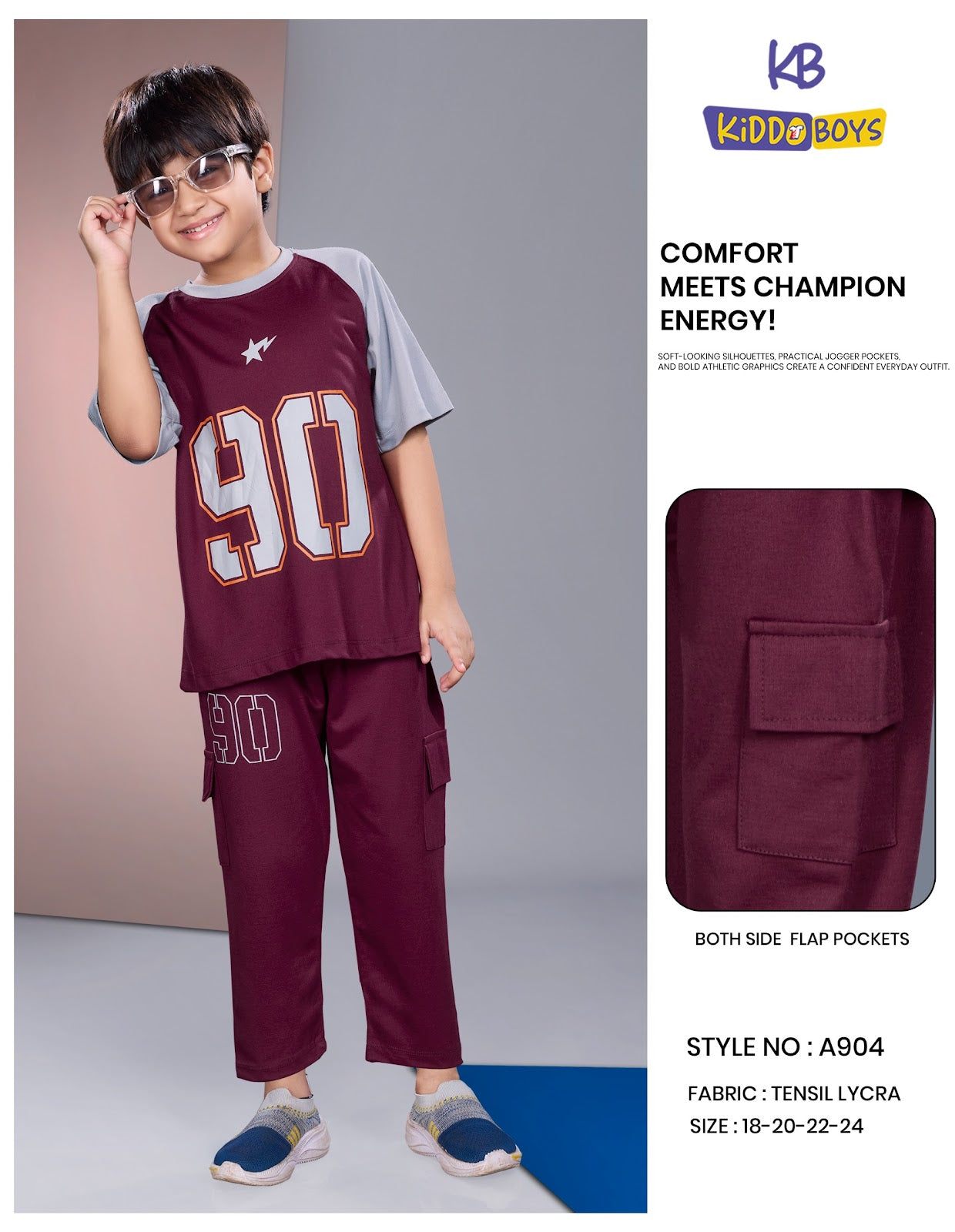 A904 Drop Shoulder Kiddo Tencil Lycra Boys Co Ord Set Manufacturer India