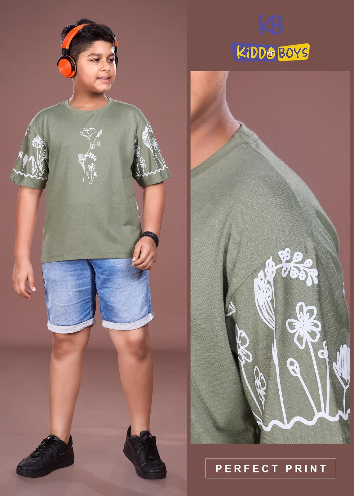 A928 Drop Shoulder Kiddo Tencil Lycra Boys Tshirt Exporter