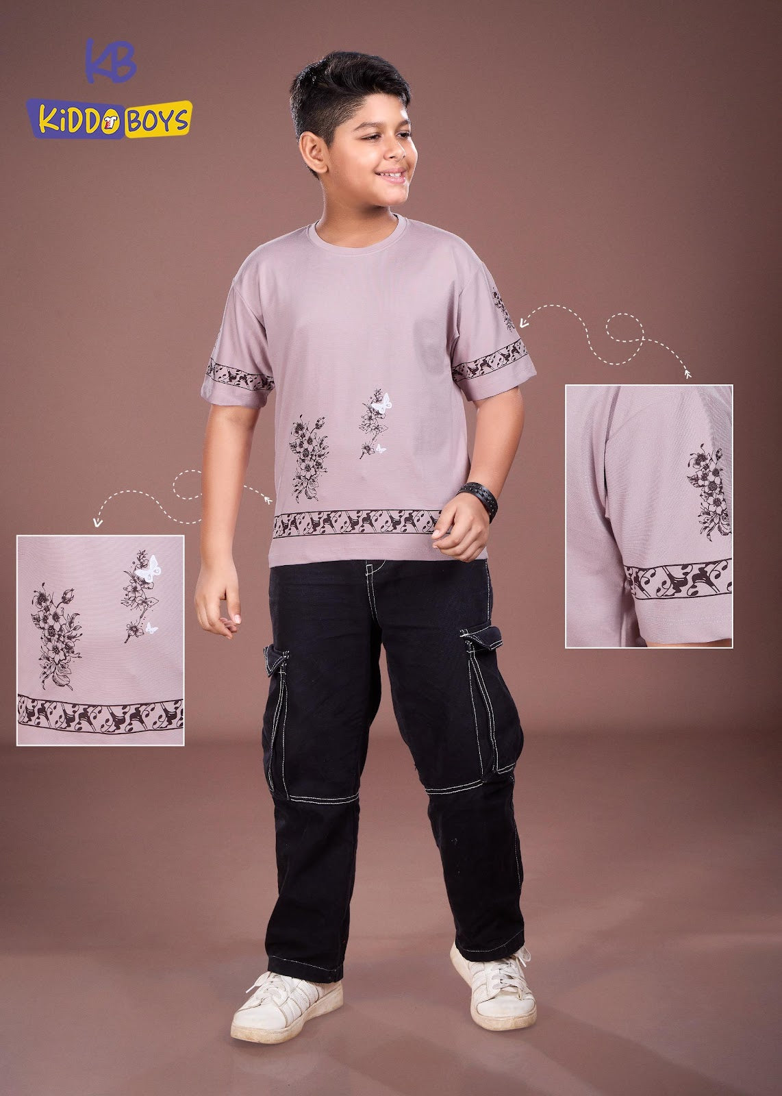 A928 Drop Shoulder Kiddo Tencil Lycra Boys Tshirt Exporter
