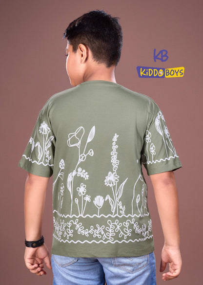 A928 Drop Shoulder Kiddo Tencil Lycra Boys Tshirt Exporter