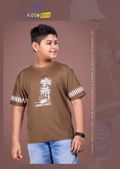A928 Drop Shoulder Kiddo Tencil Lycra Boys Tshirt Exporter