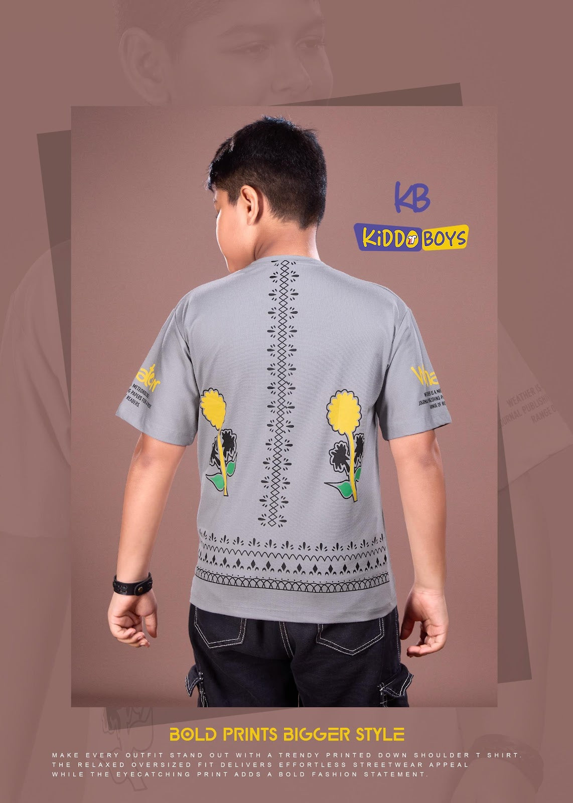 A928 Drop Shoulder Kiddo Tencil Lycra Boys Tshirt Exporter