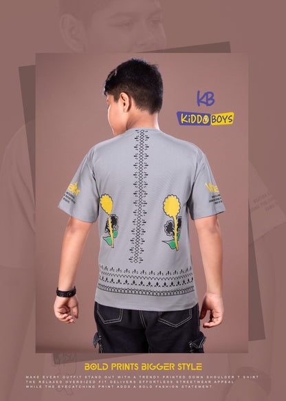 A928 Drop Shoulder Kiddo Tencil Lycra Boys Tshirt Exporter