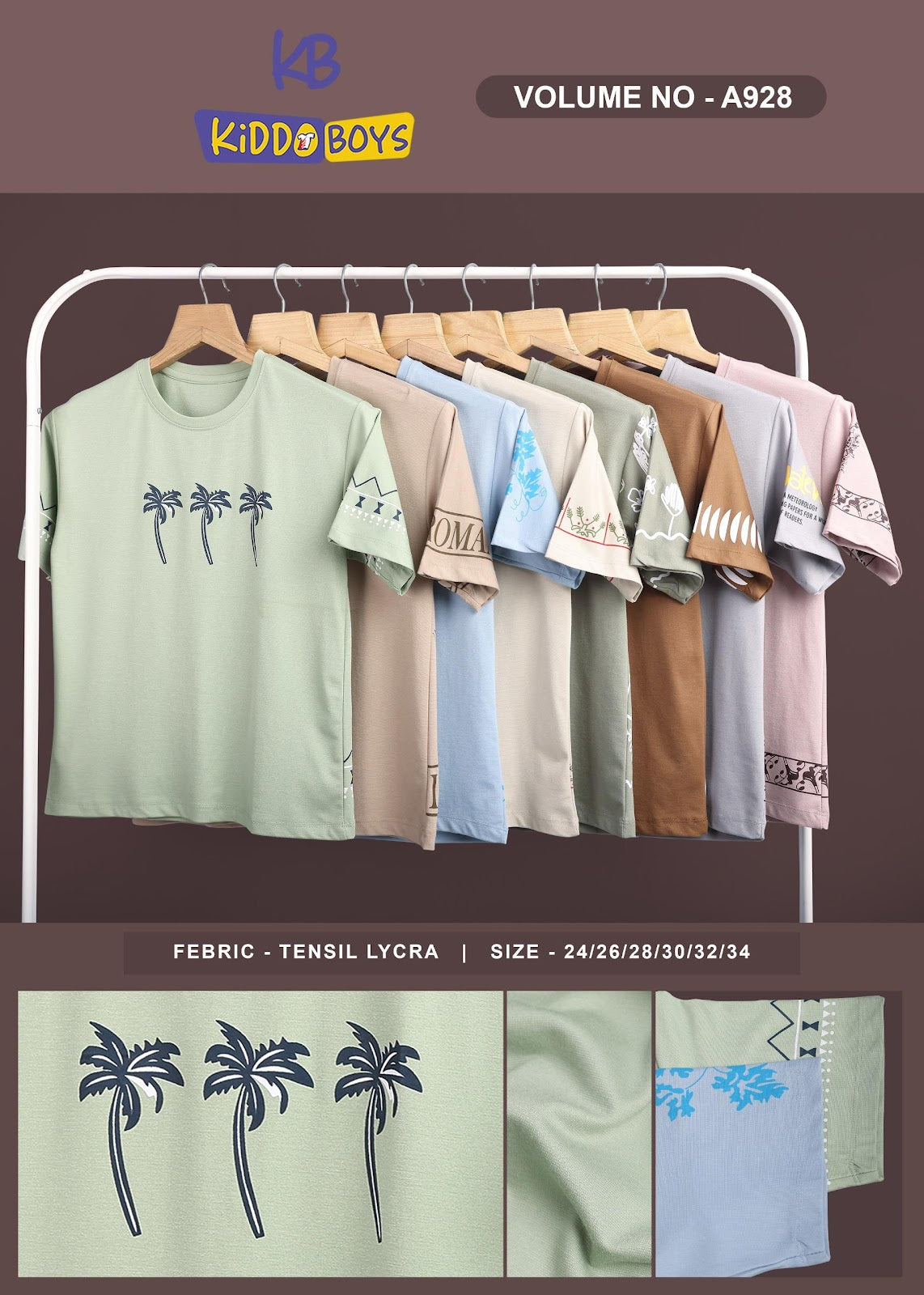 A928 Drop Shoulder Kiddo Tencil Lycra Boys Tshirt Exporter