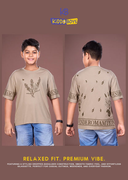 A928 Drop Shoulder Kiddo Tencil Lycra Boys Tshirt Exporter