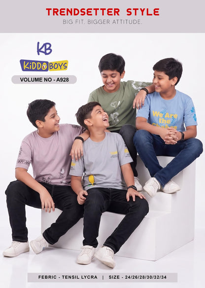 A928 Drop Shoulder Kiddo Tencil Lycra Boys Tshirt Exporter