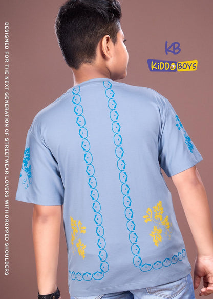 A928 Drop Shoulder Kiddo Tencil Lycra Boys Tshirt Exporter
