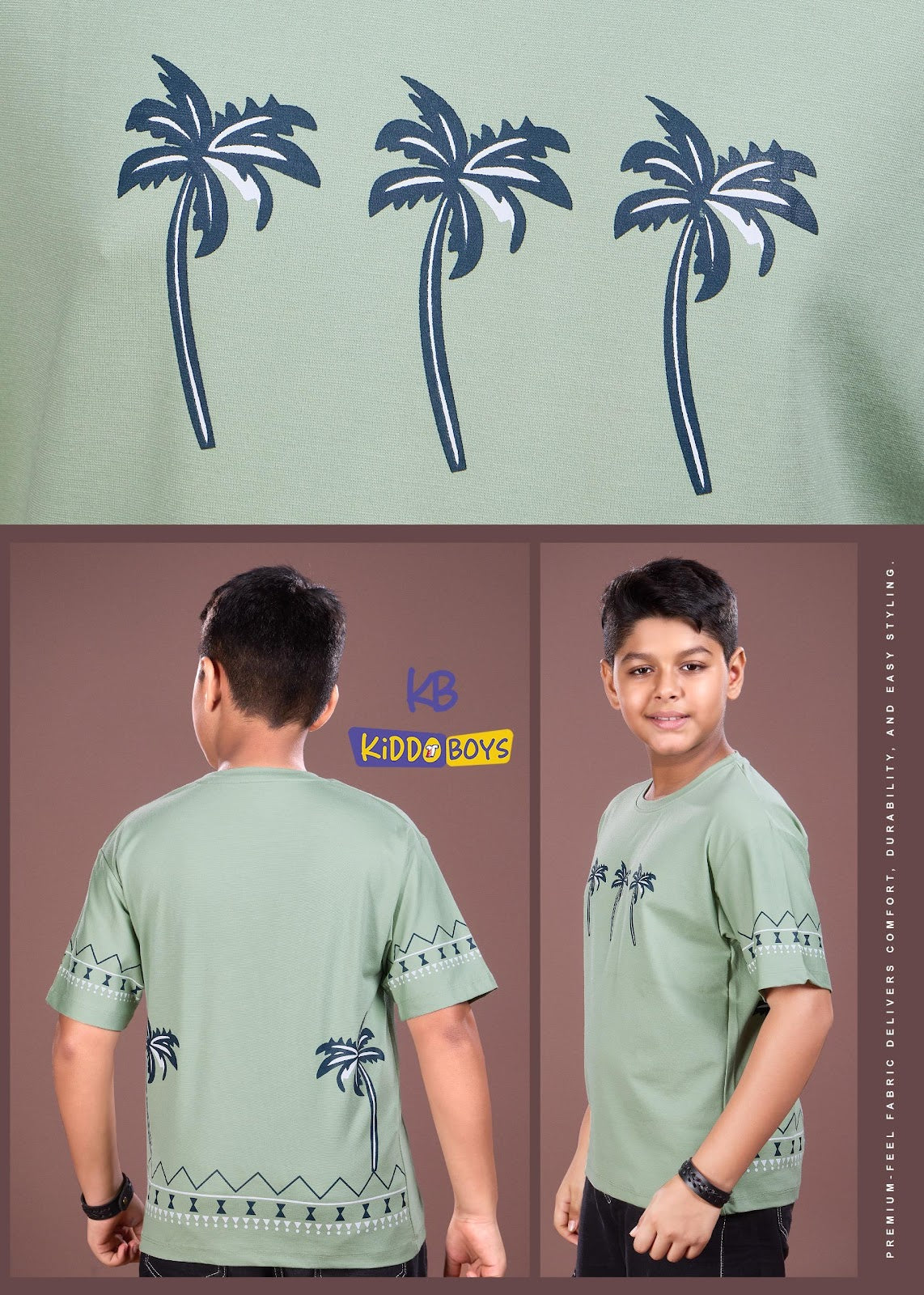 A928 Drop Shoulder Kiddo Tencil Lycra Boys Tshirt Exporter