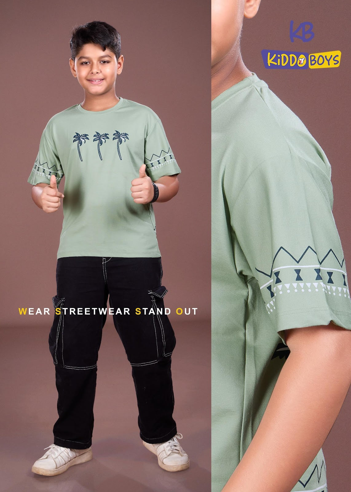 A928 Drop Shoulder Kiddo Tencil Lycra Boys Tshirt Exporter