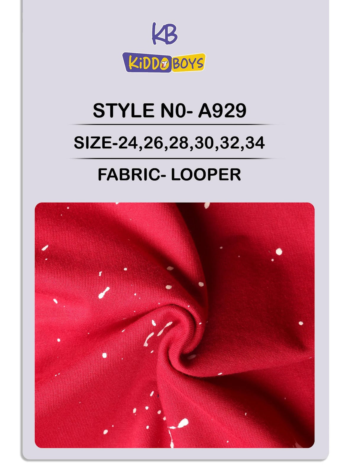 A929 Kiddo Cotton Looper Boys Tshirt Wholesaler India