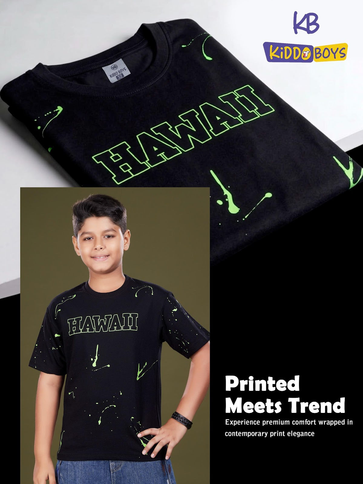 A929 Kiddo Cotton Looper Boys Tshirt Wholesaler India