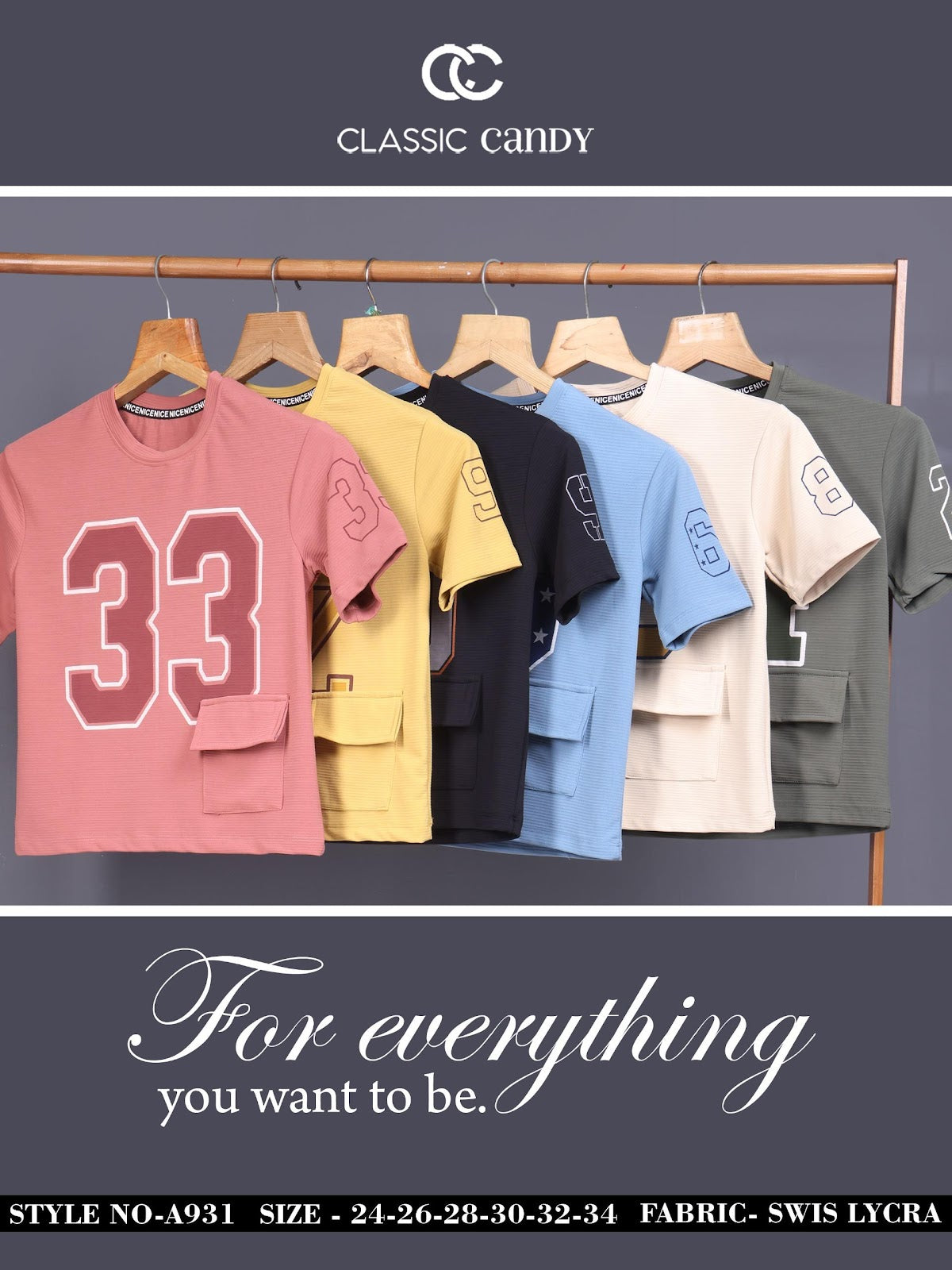 A931 Drop Shoulder Classic Candy Lycra Girls Top Exporter Ahmedabad