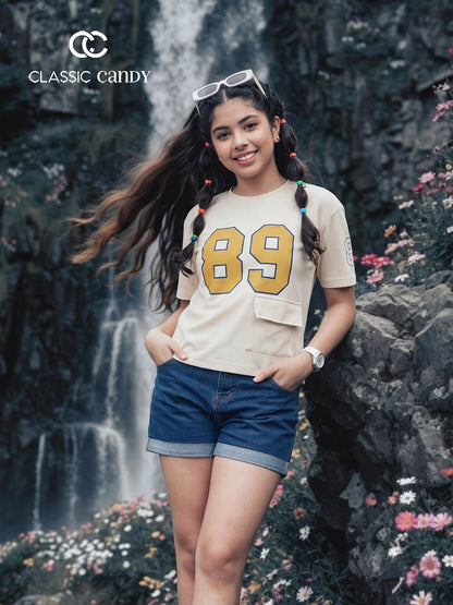 A931 Drop Shoulder Classic Candy Lycra Girls Top Exporter Ahmedabad
