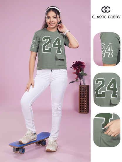 A931 Drop Shoulder Classic Candy Lycra Girls Top Exporter Ahmedabad