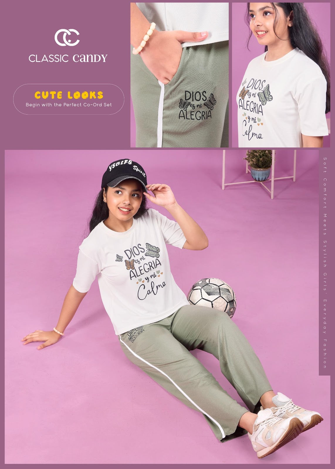 A933 Classic Candy Tencil Lycra Girls Pant Set Manufacturer Ahmedabad