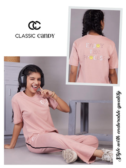 A938 Canvas Classic Candy Lycra Girls Pant Set Wholesaler Ahmedabad