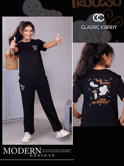 A938 Canvas Classic Candy Lycra Girls Pant Set Wholesaler Ahmedabad