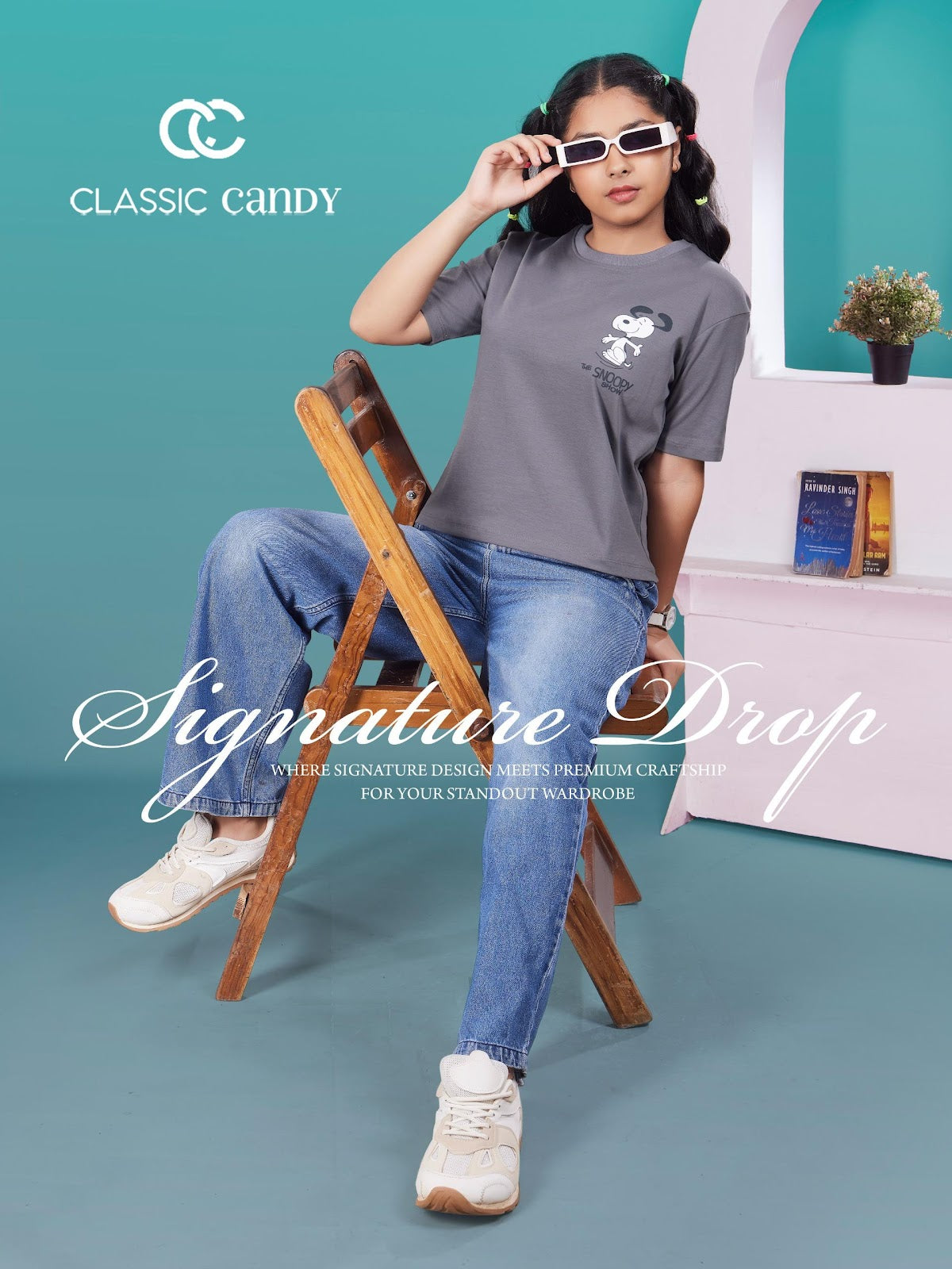A945 Drop Shoulder Classic Candy Canvas Girls Top Supplier Gujarat