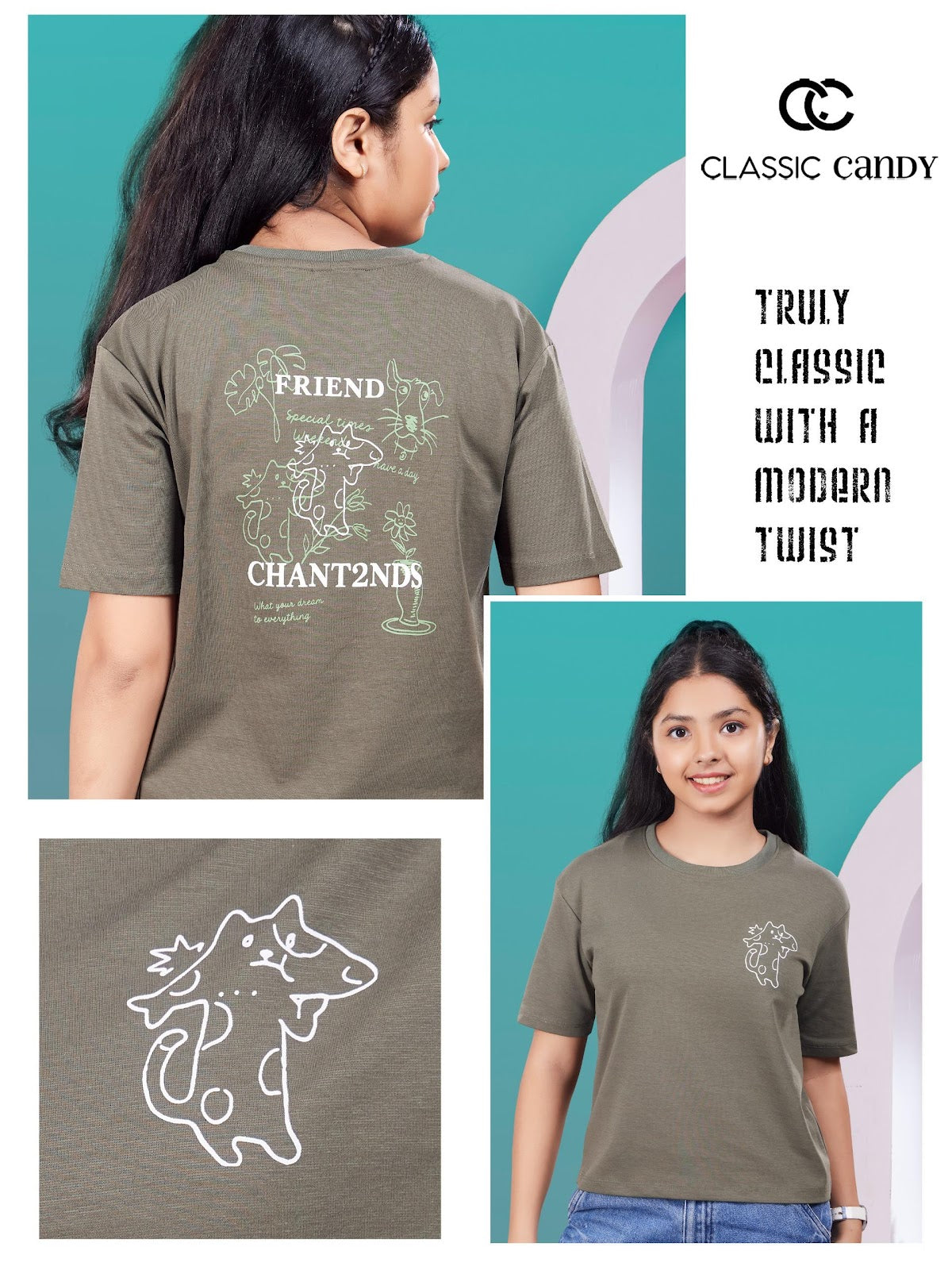A945 Drop Shoulder Classic Candy Canvas Girls Top Supplier Gujarat