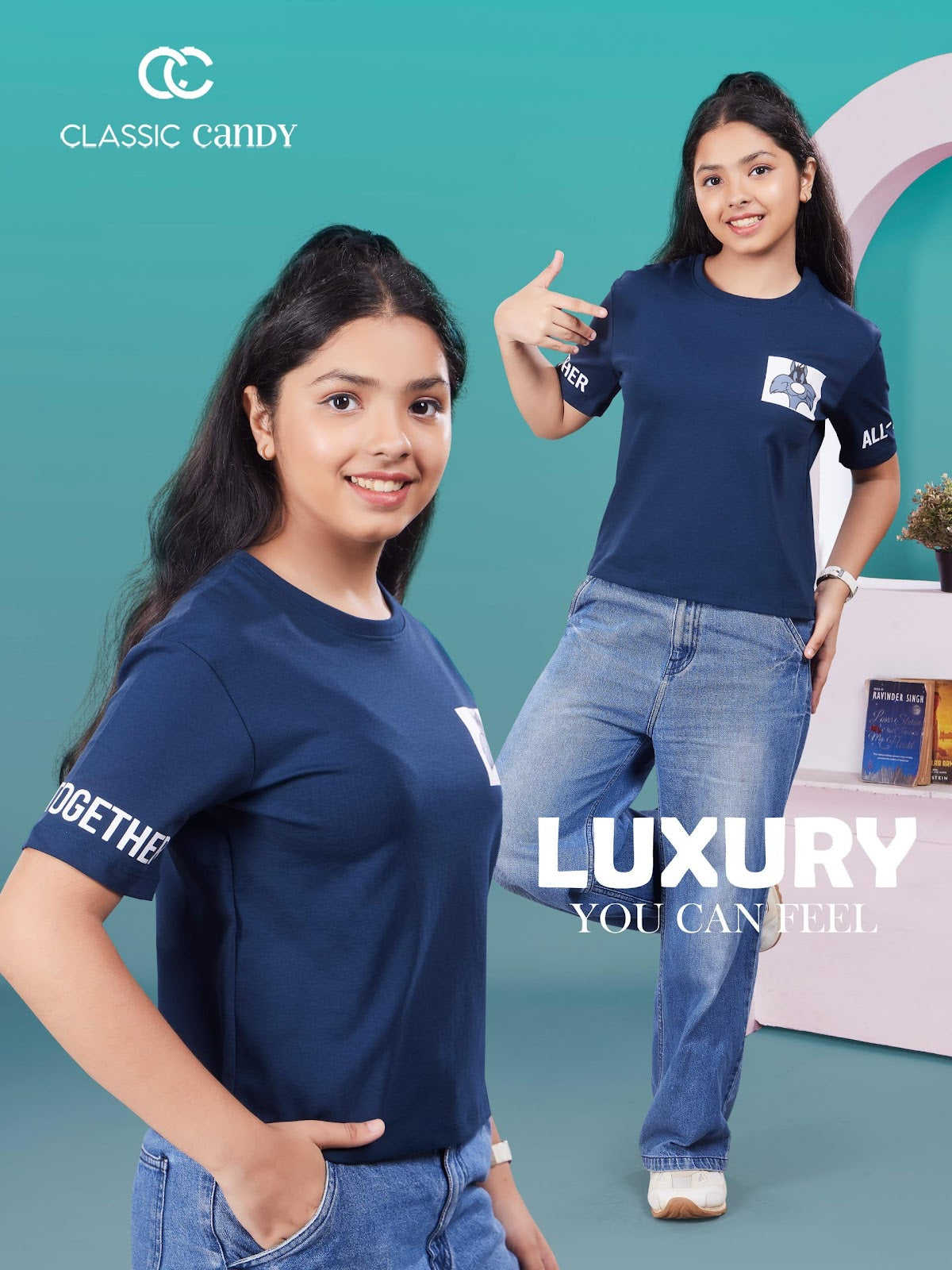 A945 Drop Shoulder Classic Candy Canvas Girls Top Supplier Gujarat