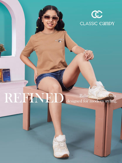 A945 Drop Shoulder Classic Candy Canvas Girls Top Supplier Gujarat