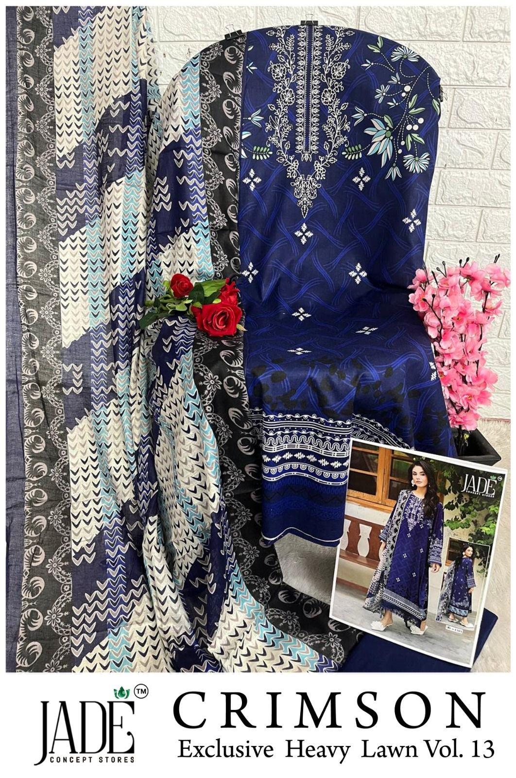 Crimson Vol 13 Heavy Lawn Jade Heavy Lawn Open Images Karachi Salwar Suits Supplier