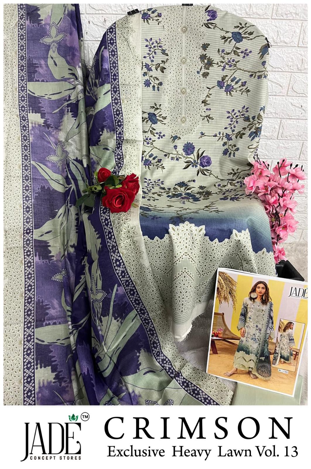 Crimson Vol 13 Heavy Lawn Jade Heavy Lawn Open Images Karachi Salwar Suits Supplier