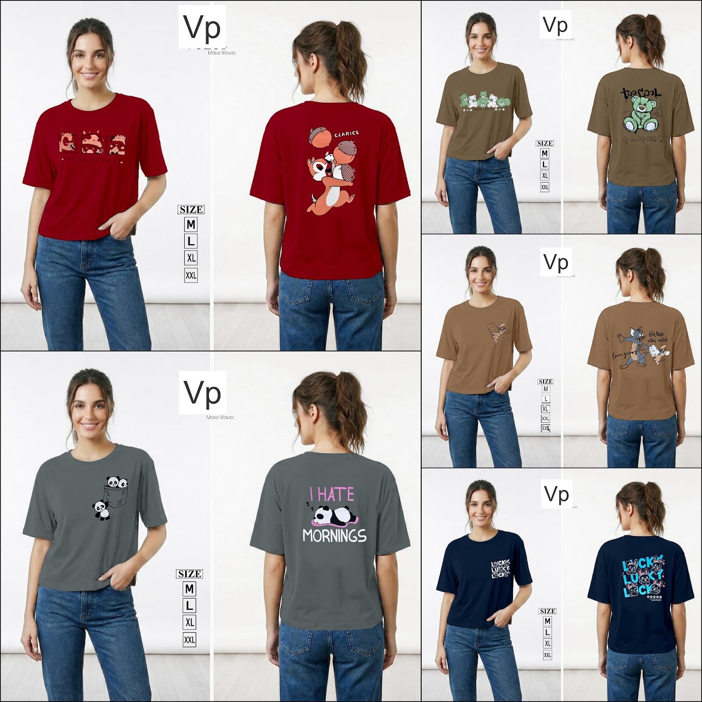 Back Print 2402 Vp Cotton Women Tshirt Supplier