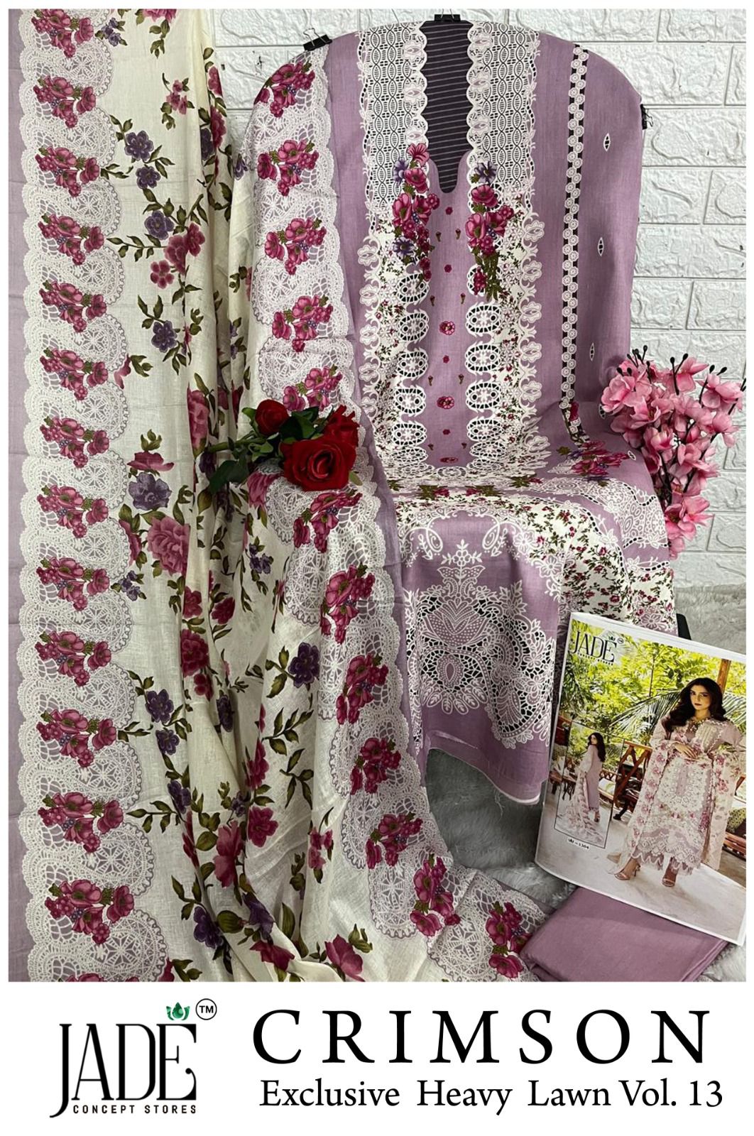 Crimson Vol 13 Heavy Lawn Jade Heavy Lawn Open Images Karachi Salwar Suits Supplier