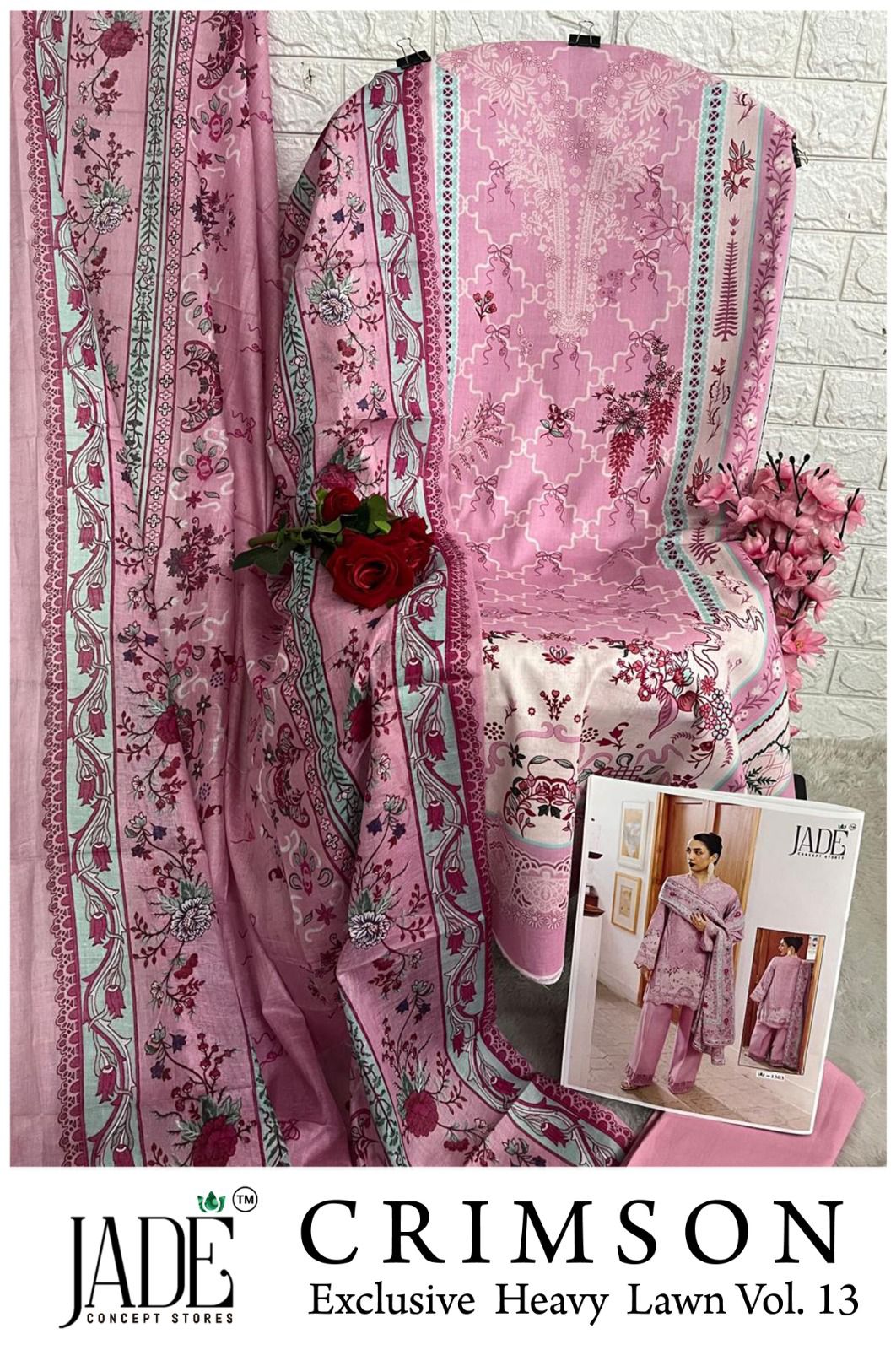 Crimson Vol 13 Heavy Lawn Jade Heavy Lawn Open Images Karachi Salwar Suits Supplier