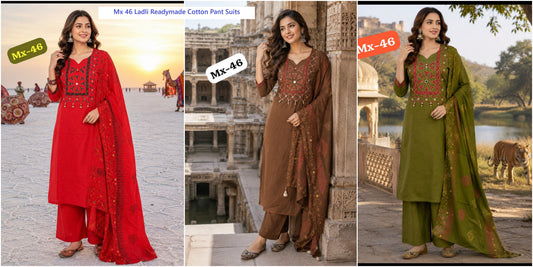 Mx 46 Ladli Dhabu Readymade Cotton Pant Suits Supplier