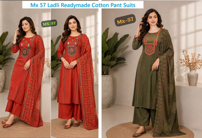 Mx 57 Ladli Dhabu Readymade Cotton Pant Suits Exporter Gujarat