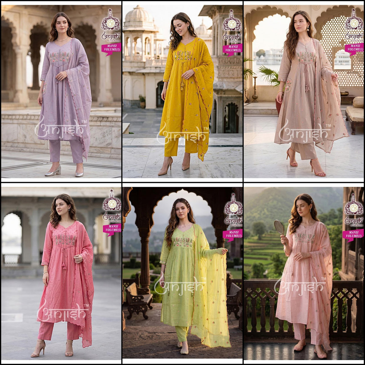 Mansi Anjish Chanderi Readymade Anarkali Suits Wholesaler India